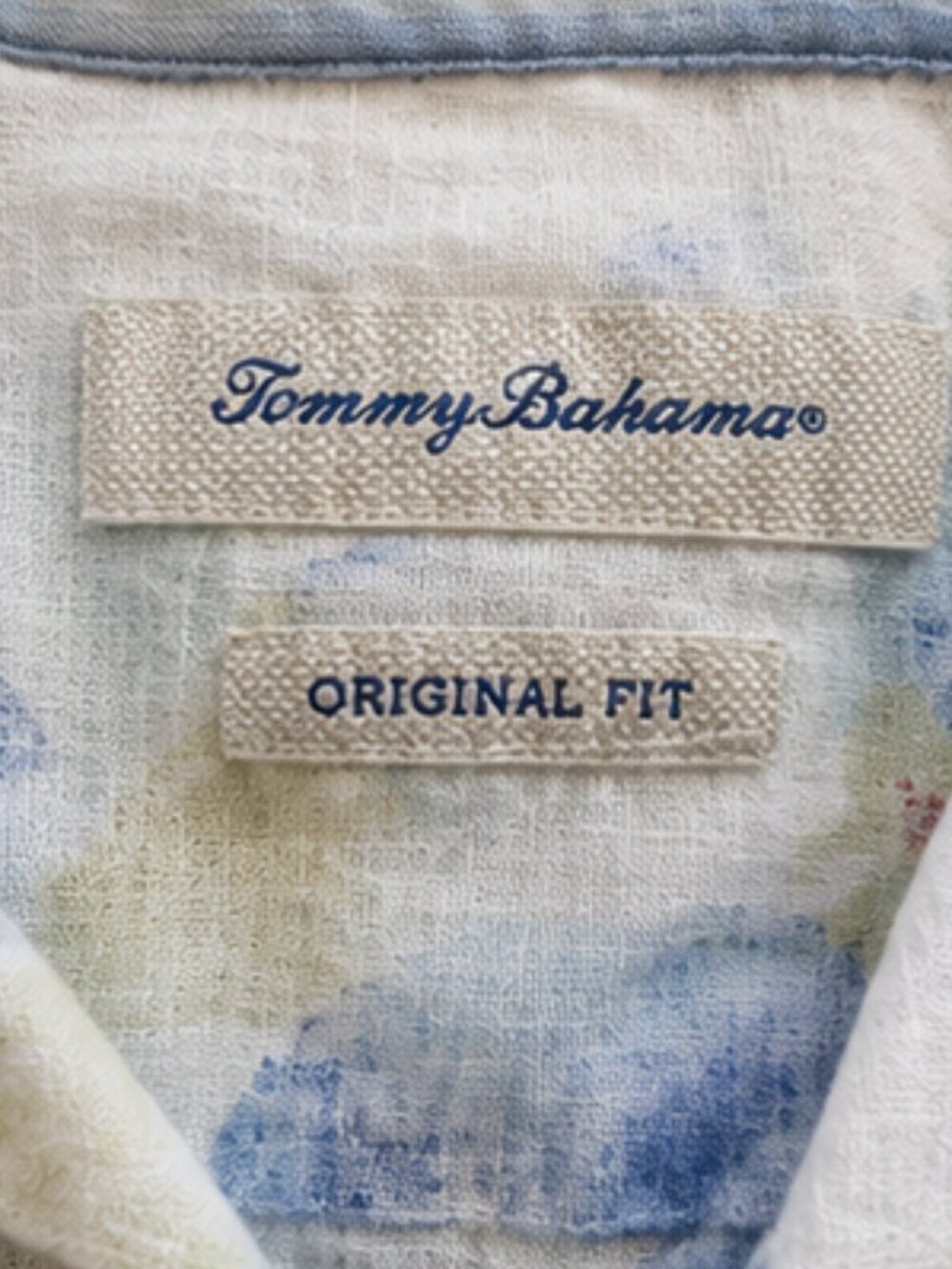Tommy Bahama 100% Linen Floral Shirt L Blue Hawaiian Resort Coastal Summer Vacay - Picture 3 of 9